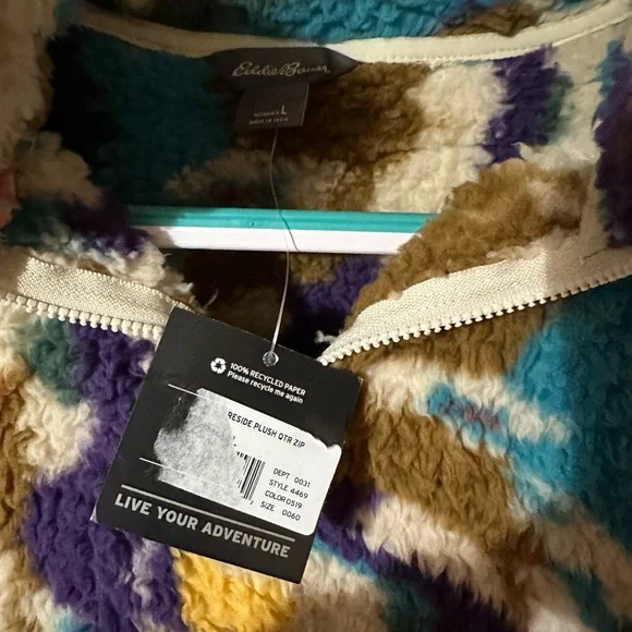 Eddie Bauer Multicolor Fleece Jacket - Picture 3 of 4